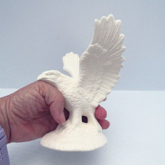 Handmade Ceramic Eagle with Wings Out Figurine, Eagle Statue, Eagle Lover Gift - Picture 6 of 7